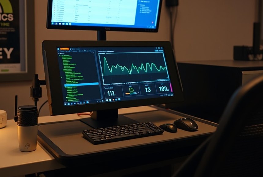 Equipo de desarrollo trabajando en el software del terminal